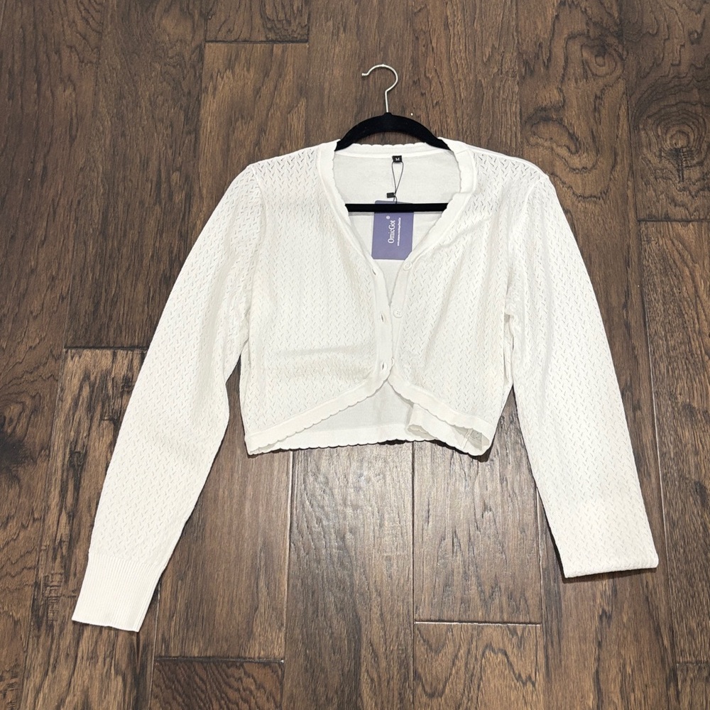 White cardigan
